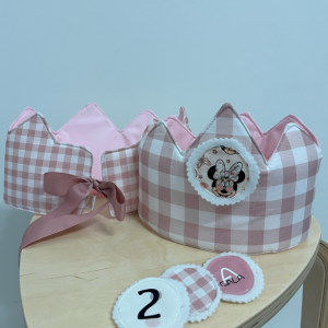 CORONA Cumple VICHY ROSA - Lazada atras