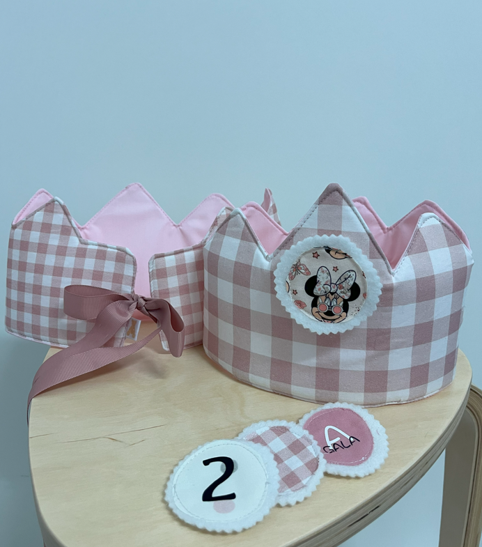 CORONA Cumple VICHY ROSA - Lazada atras