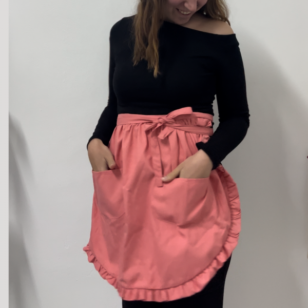 MANDIL Rosa salmón volantes INFANTIL/ADULTO -PIEZAS ÚNICAS - Imagen 4