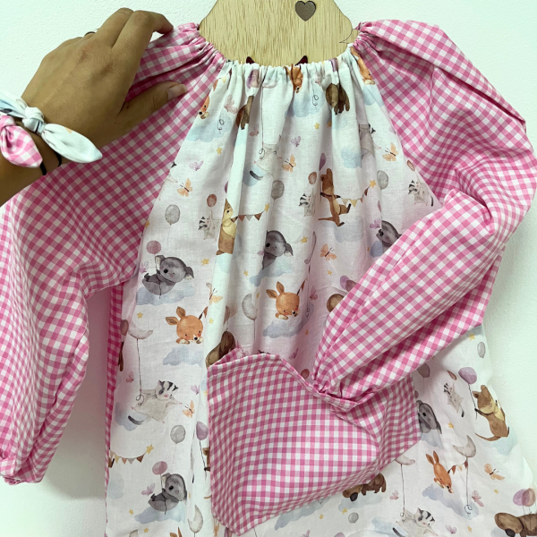 BABI ESCOLAR -VICHY ROSA + ANIM.GLOBO- Talla 2-3 años - Imagen 2