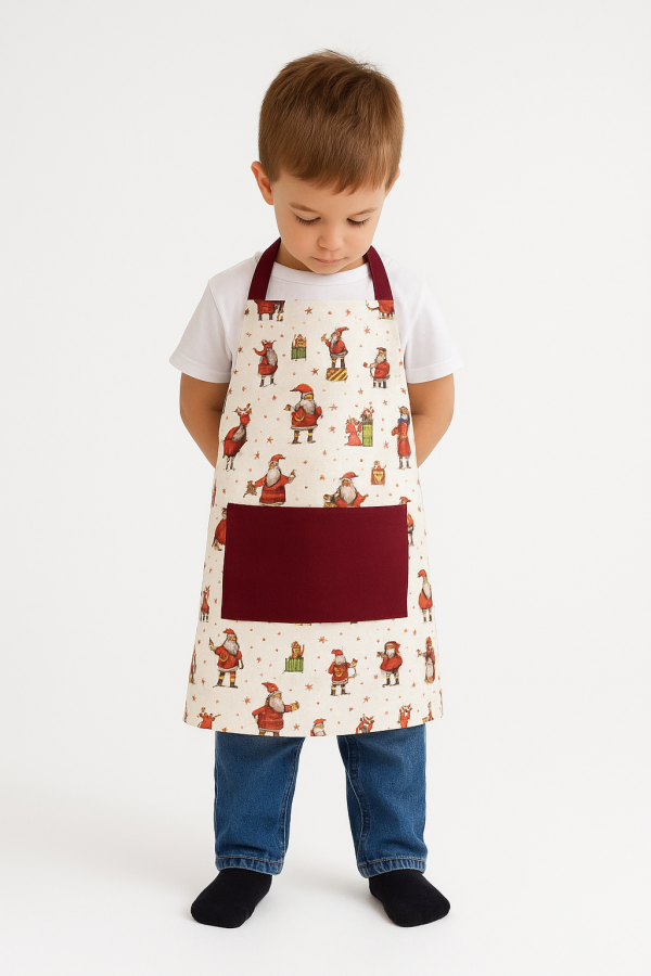 Delantal INFANTIL Papá noel REVERSIBLE