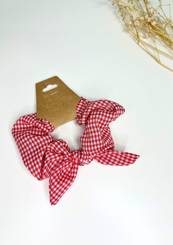 Scrunch Vichy rojo con lazo
