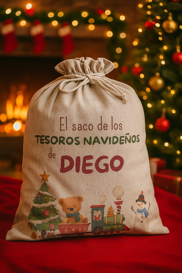 Saco tesoros NAVIDEÑOS -Personalizado- 2 Modelos