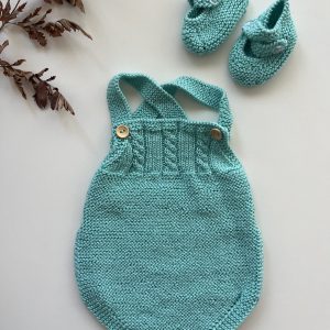 Pelele tirantes + Manoletina Patuco Talla 0-3 m TURQUESA CLARITO