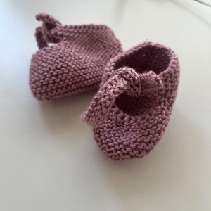 Zapatito Manoletina Punto RECIEN NACIDO Morado