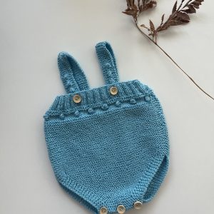 Pelele punto tirantes bebé azul - Talla 3- 6 meses