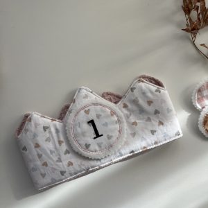 Corona cumple CORAZONES WAFFLE ROSA