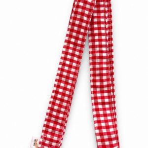 Cuelgallaves de Tela / Lanyard Cuadros Vichy Rojo